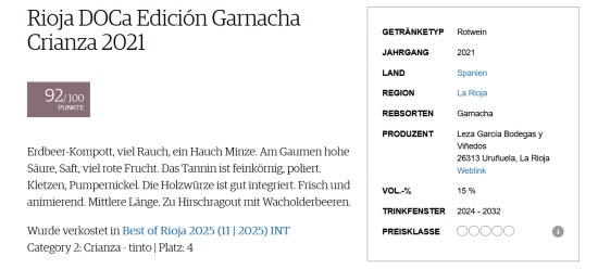 Leza García Edición Garnacha Crianza 2021 – D.O.Ca. Rioja